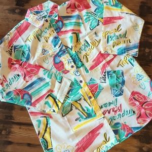 Summer Fun Button Down Shirt. Sz XL.